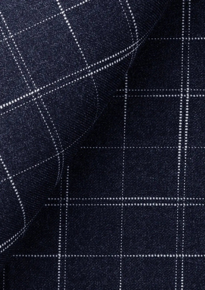 Navy Flannel Windowpane Vest - SARTORO
