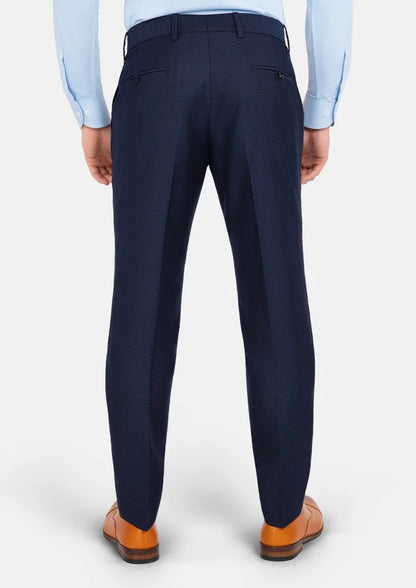 Navy Microcheck Pants - SARTORO