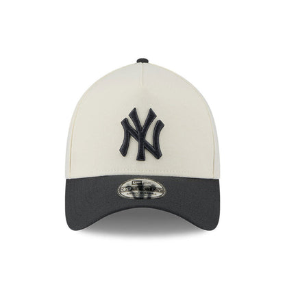 New Era N.Y Yankees 39Thirty A-Frame Stretch Fit Cap (Cream/Graphite)
