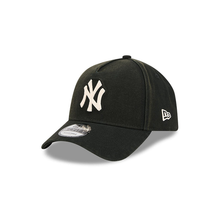 New Era N.Y Yankees 9Forty A-Frame Cap (Washed Canvas Black)