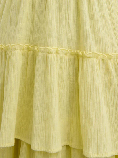 Opal Ruffle Maxi Dress (Lemon)