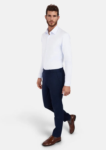 Oxford Blue Flannel Pants - SARTORO