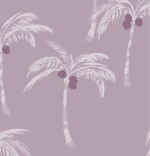 Palm Trees & Coconuts Purple - Family Fabrics B.V.