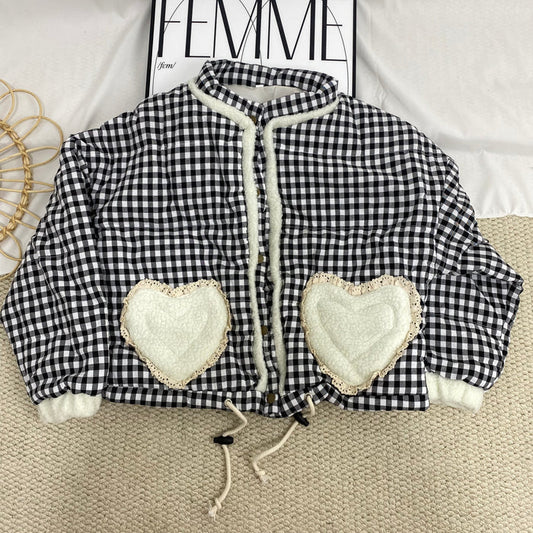 Patchwork Plaid Cotton Coat
