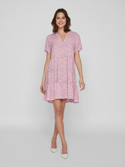 PAYA V NECK DRESS (PASTEL LAVENDER)