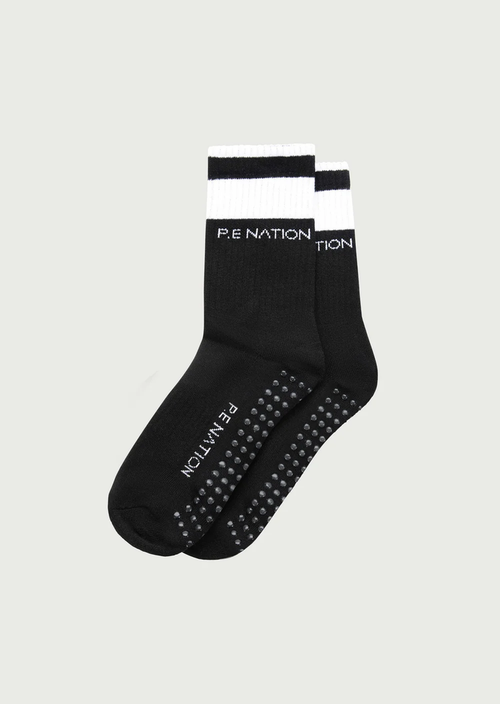 P.E Nation Homage Grip Crew Sock (Black)
