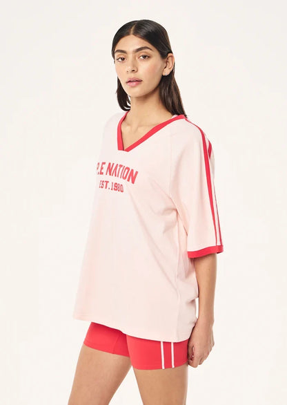 P.E Nation Spinout Baseball Tee (Soft Pink)