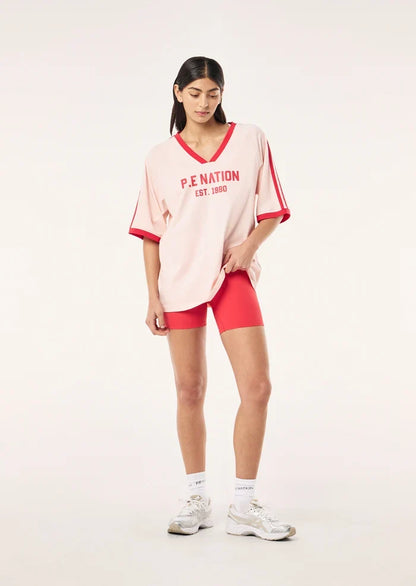 P.E Nation Spinout Baseball Tee (Soft Pink)