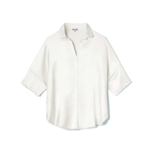 PJ Harlow Fran Collar Top in Pearl