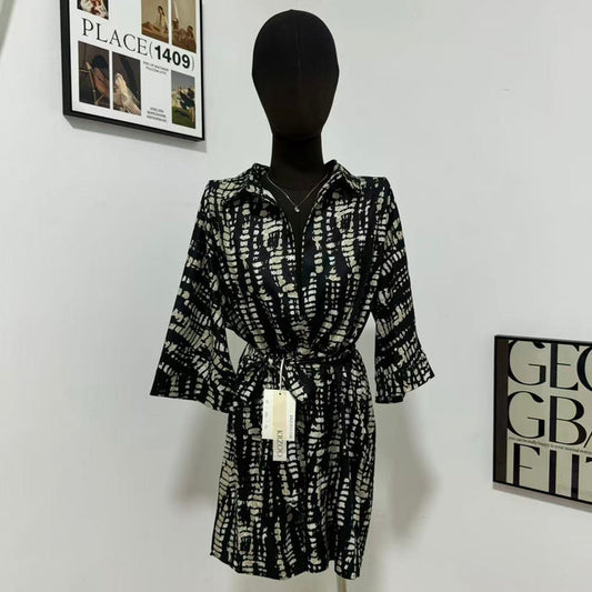 Printed Loose-Fit Satin Wide-Leg Jumpsuit