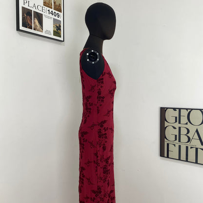 Printed Sleeveless V-Neck Dress