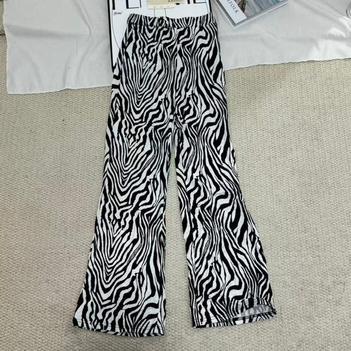 Printed Zebra-Print Straight-Leg Pants