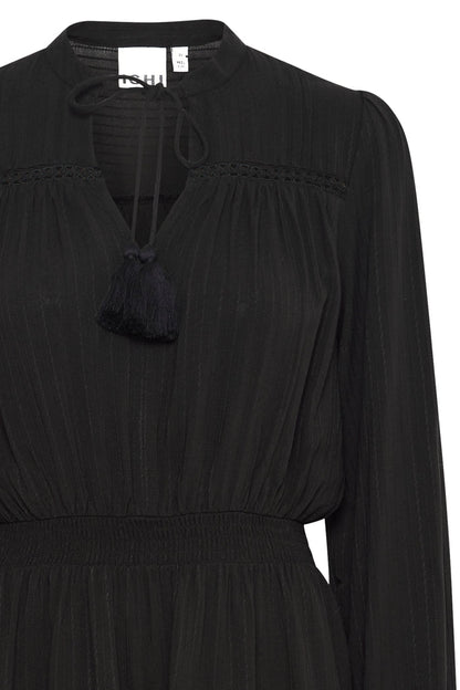 Rasida Long Sleeve Mini Dress (Black)