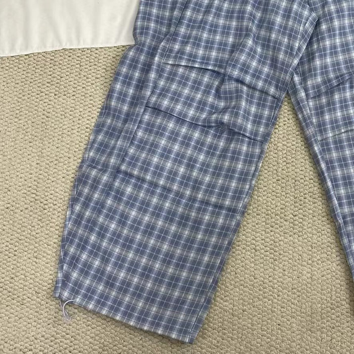 Retro Blue Checkered Pants
