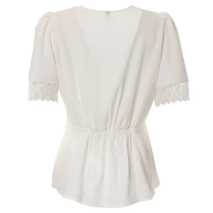 Rina Lace Panel Top (Soft White)