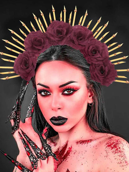 Rose Wreath Goddess Spike Crown