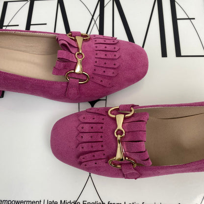 Round-Toe Suede Hoes