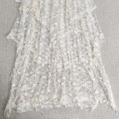 Ruffled irregular hemmed half-length skirt