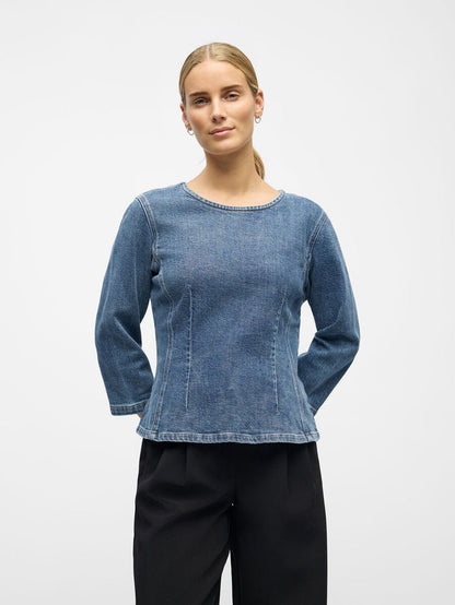 Sara Denim Top (Medium Blue)