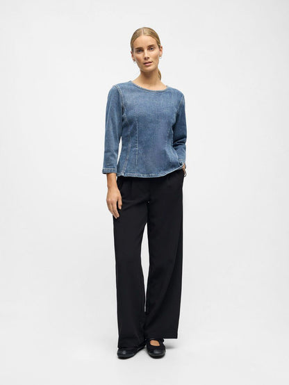 Sara Denim Top (Medium Blue)