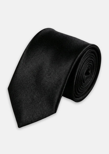 Silk Satin Black Tie - SARTORO