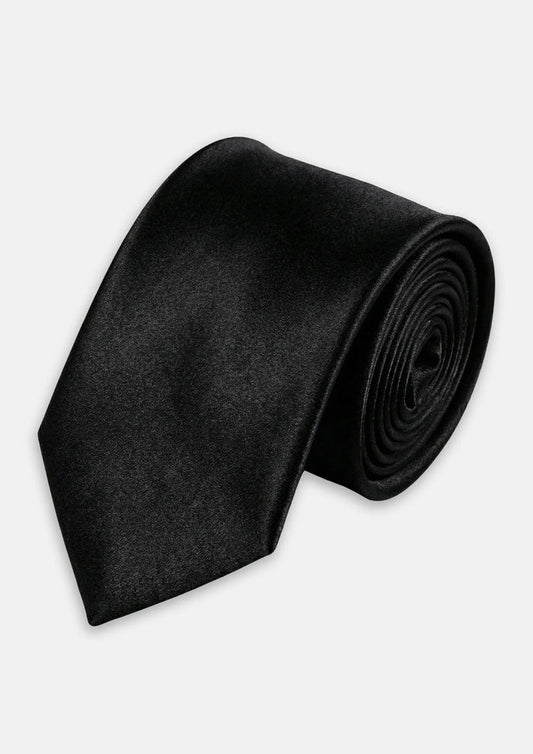 Silk Satin Black Tie - SARTORO
