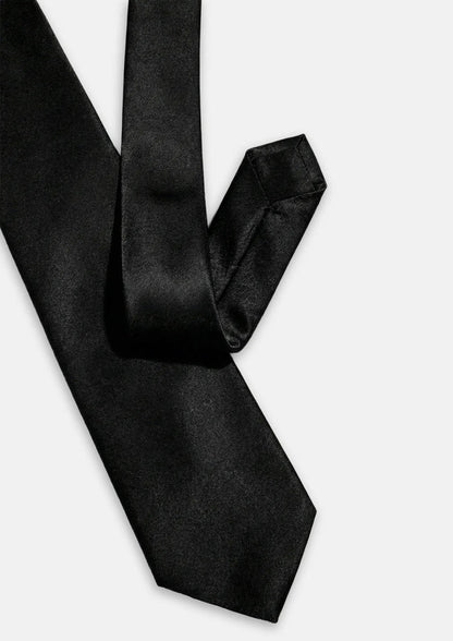 Silk Satin Black Tie - SARTORO