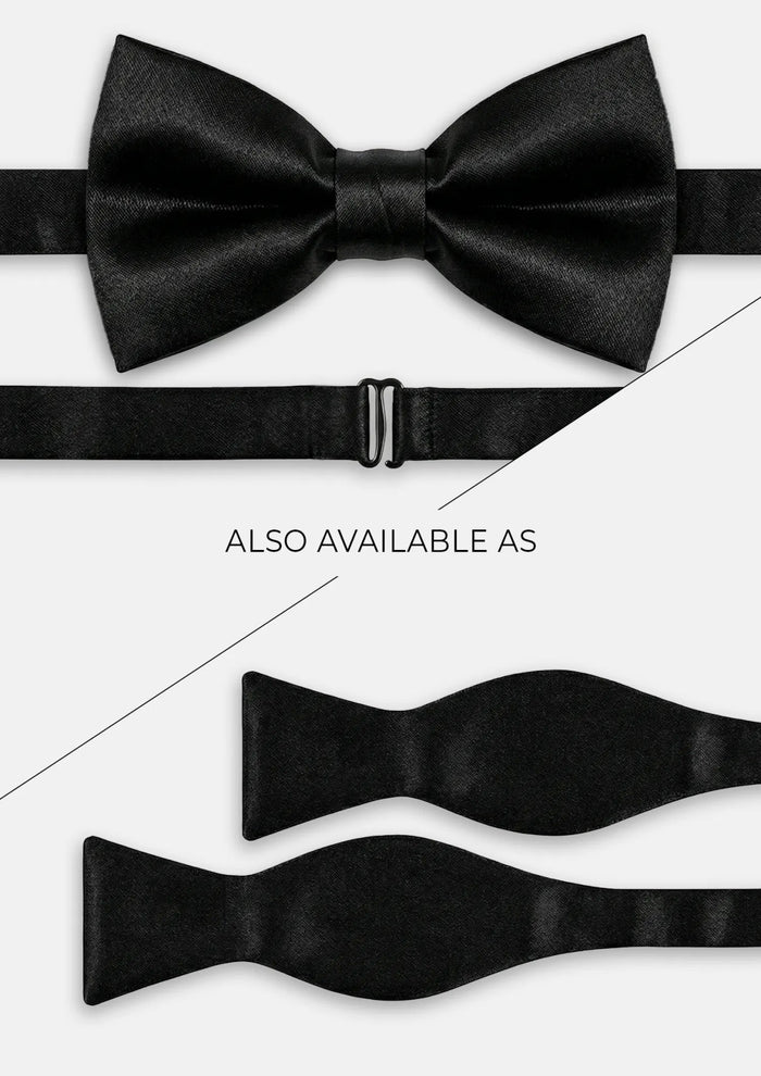 Silk Satin Black Tie - SARTORO