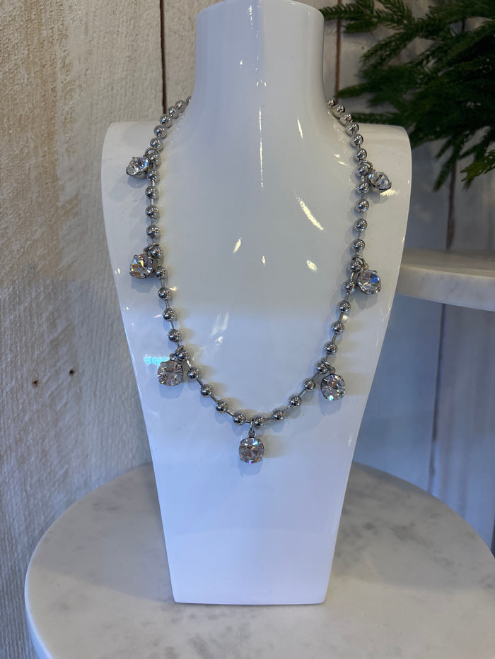 Silver Multi Diamond Necklace