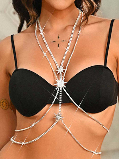 Silver Shining Star Body Chain