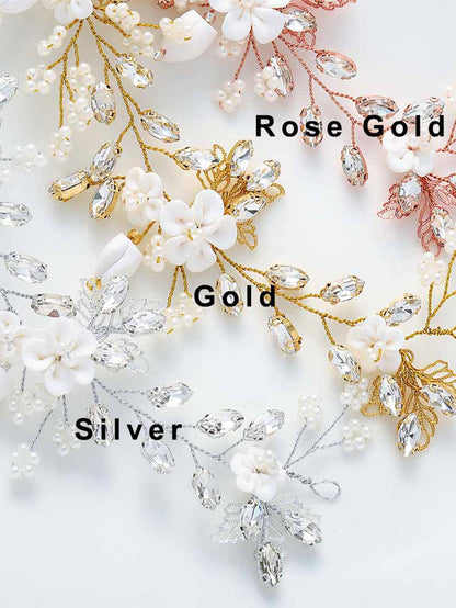 Silver Vine Pearl Flower Hair Accessory