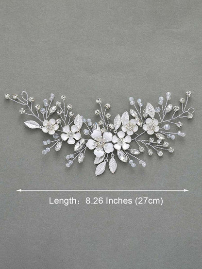 Silver Wedding Vine Flower Crystal Hair Accessories