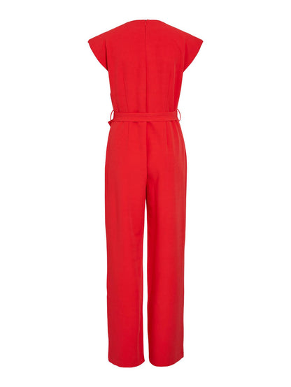 Sivia V-Neck Jumpsuit (Poppy Red)