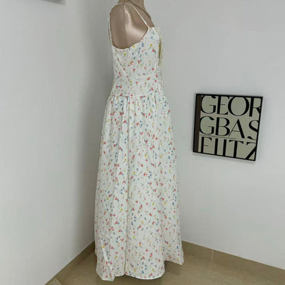 Slimming Floral Print Sundress With Ethereal Charm