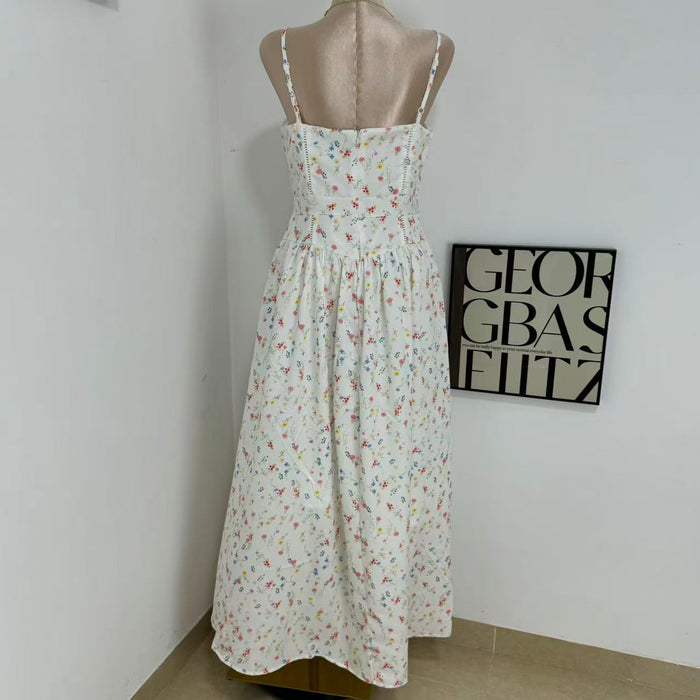 Slimming Floral Print Sundress With Ethereal Charm