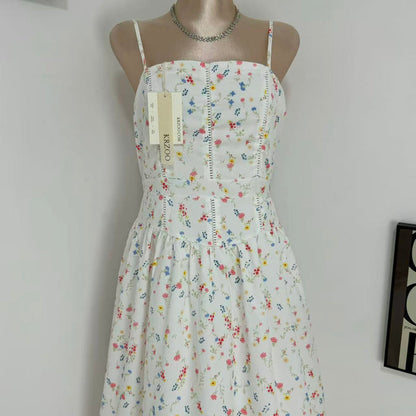 Slimming Floral Print Sundress With Ethereal Charm