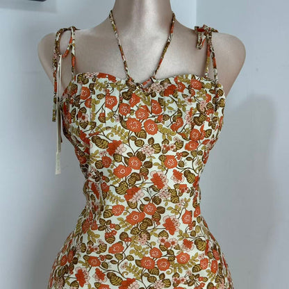 Slimming Printed Spaghetti-Strap Dress