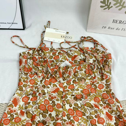 Slimming Printed Spaghetti-Strap Dress