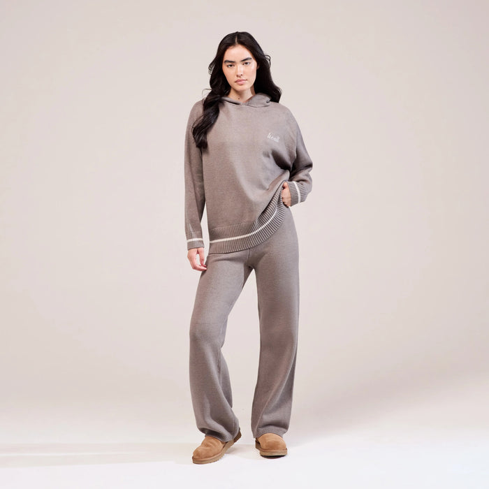 Soft Knit Hooded Jumper - Mocha