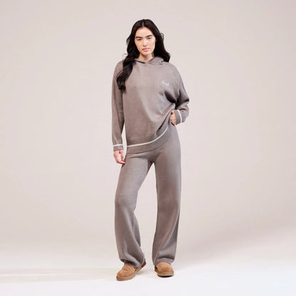 Soft Knit Hooded Jumper - Mocha