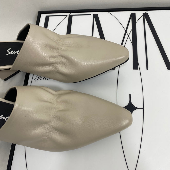 Soft Leather Closed-Toe Slippers