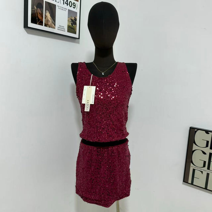 Solid-Color Sequin Set