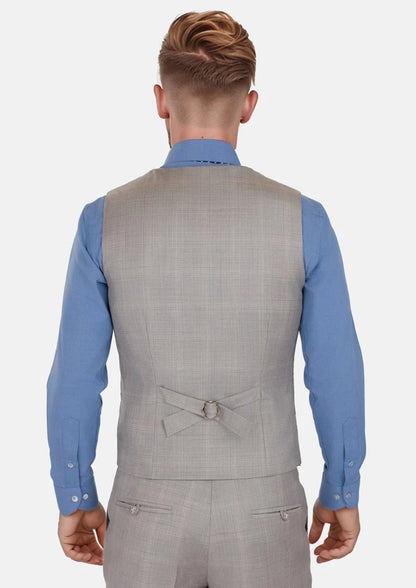 Spanish Grey Checked Vest - SARTORO