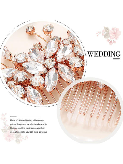Sparkling Crystal Flower Wedding Hair Comb