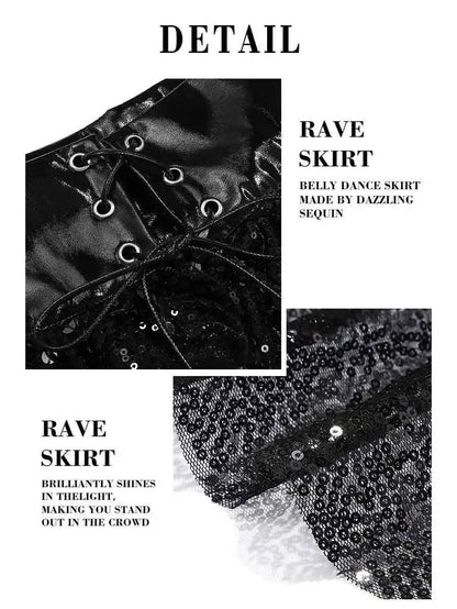 Sparkly Black Mini Skirt For Holidays And Celebrations