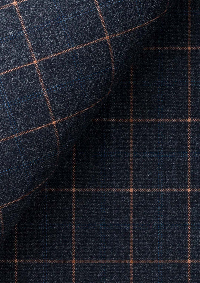 Spruce Blue Flannel Windowpane Pants - SARTORO