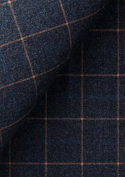 Spruce Blue Flannel Windowpane Pants - SARTORO