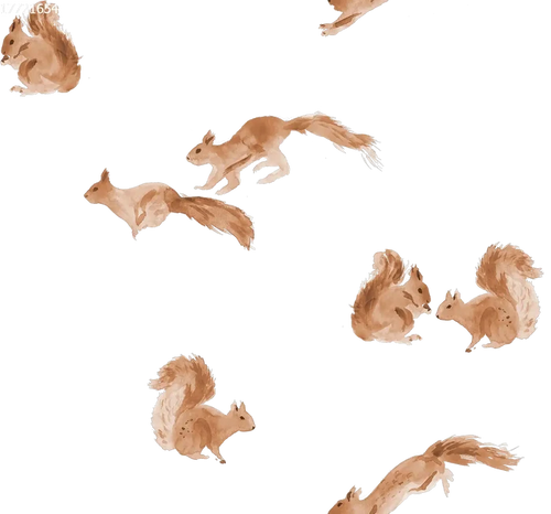 Squirrels Off White - Family Fabrics B.V.