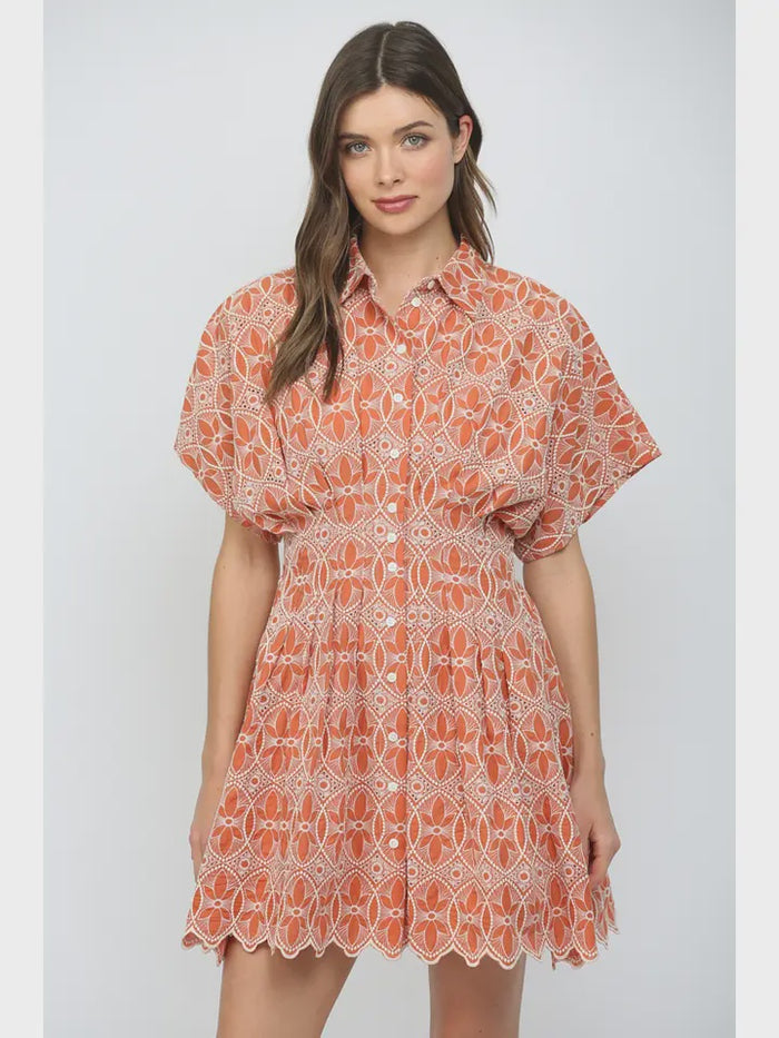 Stamp Of Approval Mini Dress in Clay