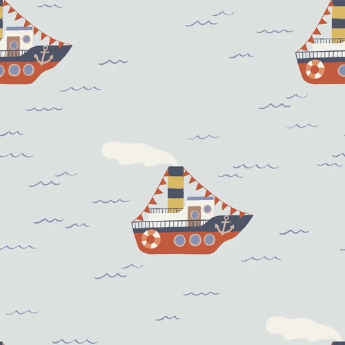 Steamer Boat Blue Small - Family Fabrics B.V.